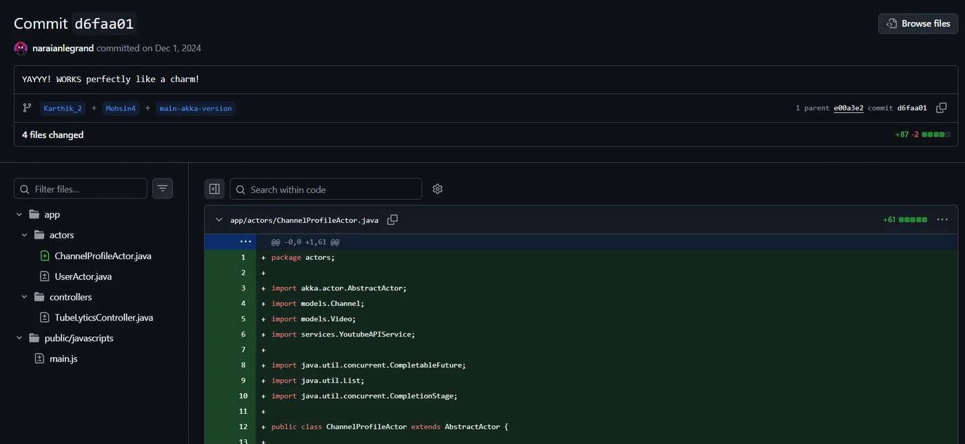 Karthik's Dec 1, 2024 commit adding ChannelProfileActor.java